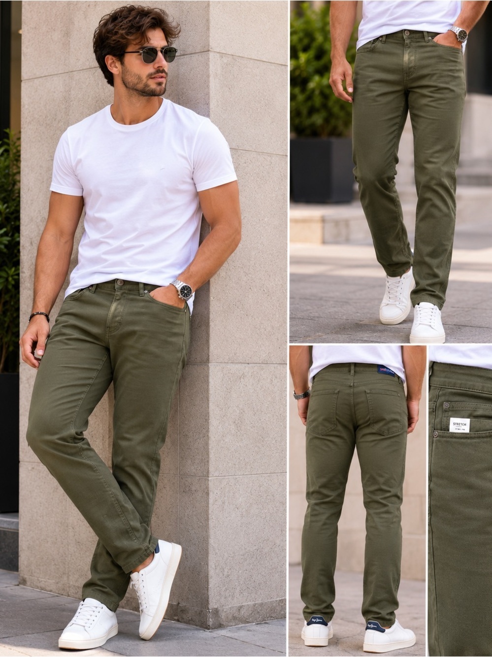 Pepe Jeans Olive Green Men's Jeans